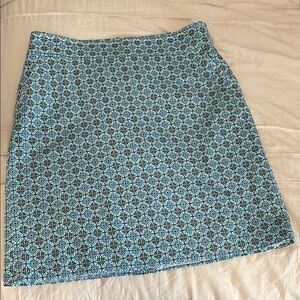 Talbots Blue Patterned Skirt, Size 12